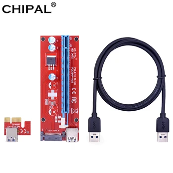 

CHIPAL 100CM VER007S PCI-E Riser Card 007S PCI Express 1X 16X Extender 15Pin SATA Molex Power USB 3.0 Cable for BTC LTC Mining