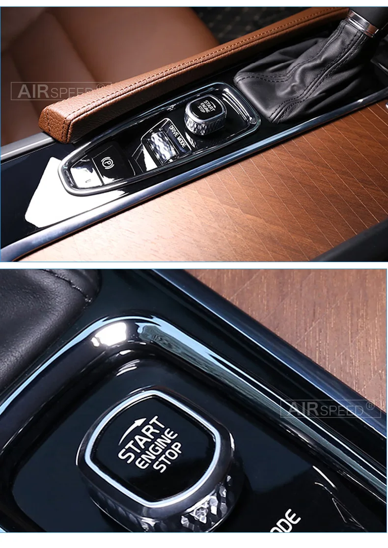 Volvo XC60 XC90 S90 V90CC Accessories Car Interior Stickers Gear Handbrake Button Cover Trim Decoration Car Styling (4)