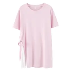 Ночная рубашка лето хлопок с коротким рукавом свободный большой размер Милая Корейская версия хлопка домашнее платье для женщин Летняя