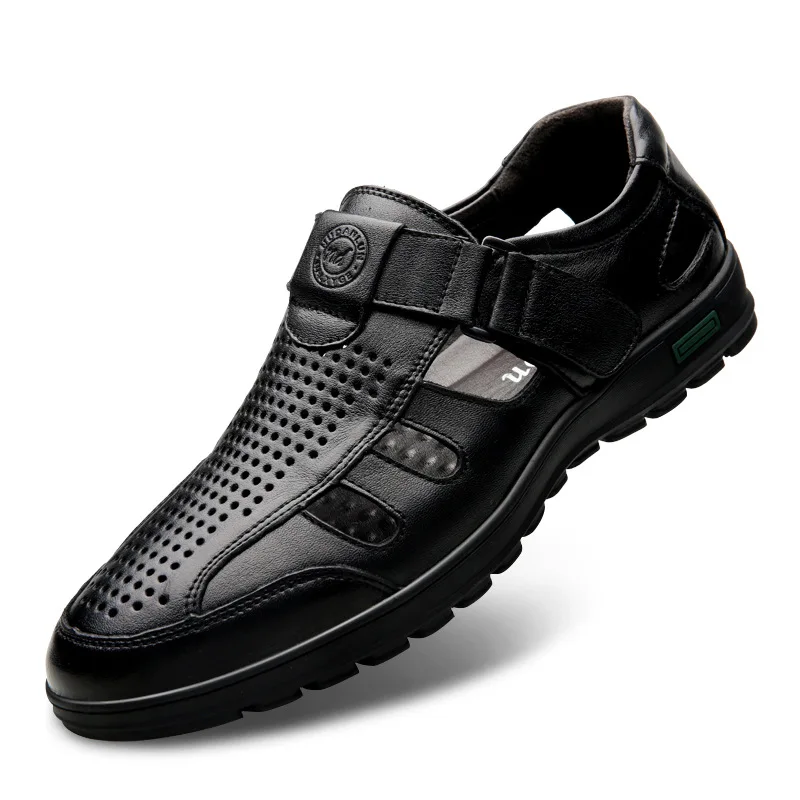 Удобные мужские сандалии ручной работы из натуральной кожи, мягкая Летняя мужская обувь, повседневная пляжная обувь в стиле ретро, большие размеры 38-44