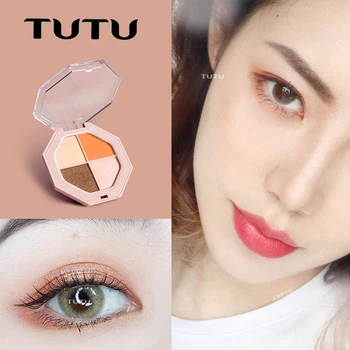 

TUTU 4 Color Makeup Shimmer Eyeshadow Palette Matte Charming Eye Shadow Power Waterproof Long Lasting Cosmetic