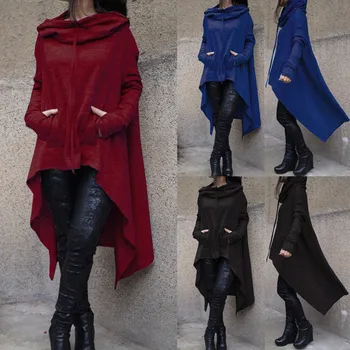 

Women Long Sleeve Casual Hooded Tops Solid Color Long Sleeve Sweatshirt Pullover Tops Casual Cotton Autumn Clothes Wear