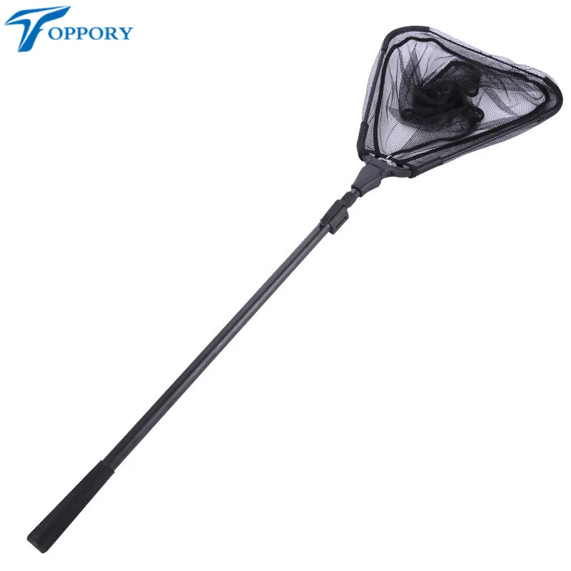 

Toppory High Quality 1.9M 2.2M Carp Fishing Aluminum Folding Fishing Net Retractable Telescopic Pole Small Mesh Landing Network