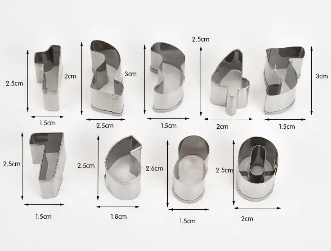 9 шт./компл. 0-8 номер Форма для нарезки печенья в виде Нержавеющая сталь печенье пресс-форма помадка для бисквита резак инструменты для украшения торта, GYH