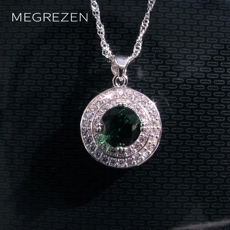 

Bohemia Collares Necklaces Green Rhinestone Pendant Necklace Joyas Bohemias Silver Plated Jewelry Chokers Bijoux Femme Yn002-5
