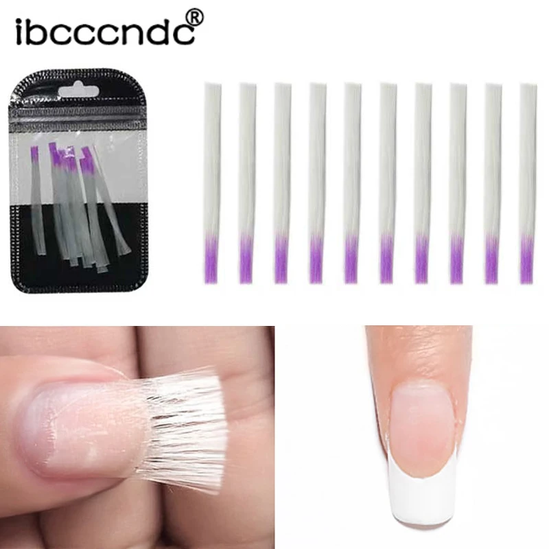 

2019 Hot Sales 5cm Fibernails Fiberglass for Nail Extension Nail Form Acrylic Tips 10 pcs/pack Manicure Salon Tool