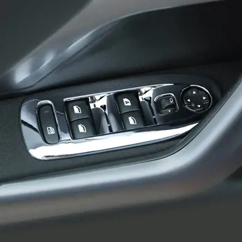 

ABS Chrome Car Styling For 2014 2015 2016 2017 Peugeot 2008 Accessories Door Window glass Lift Control Switch Panel Cover Trim
