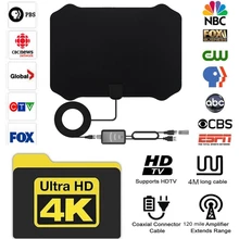 120 Miles Digital HDTV Indoor TV Antenna with High Gain Amplifier Signal Booster TVFox Antena HD TV Antennas Aerial TV Stick 