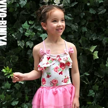 Vivobiniya/юбка-пачка для маленьких девочек, купальный комплект для детей, 3 предмета в комплекте, летние детские купальники для девочек, купальные костюмы для маленьких девочек