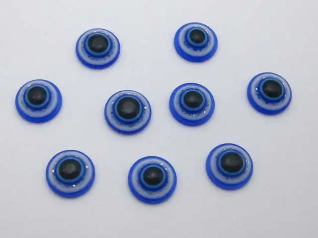 

400pcs Acrylic Blue Flatback Eye Beads 9mm DIY decorative accessories Craft bead Decorative diy jewely