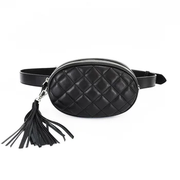 

belt bag waist bag round fanny Pack women luxury brand leather handbag fashion rhombus personalized tassel chain bag