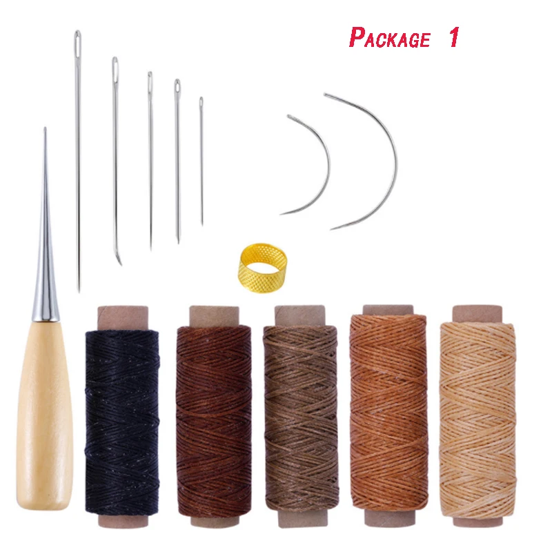 

Honsene-Leather craft Hand Tools Kit for Hand Sewing Stitching, Stamping Set and Saddle Making Including Instructions