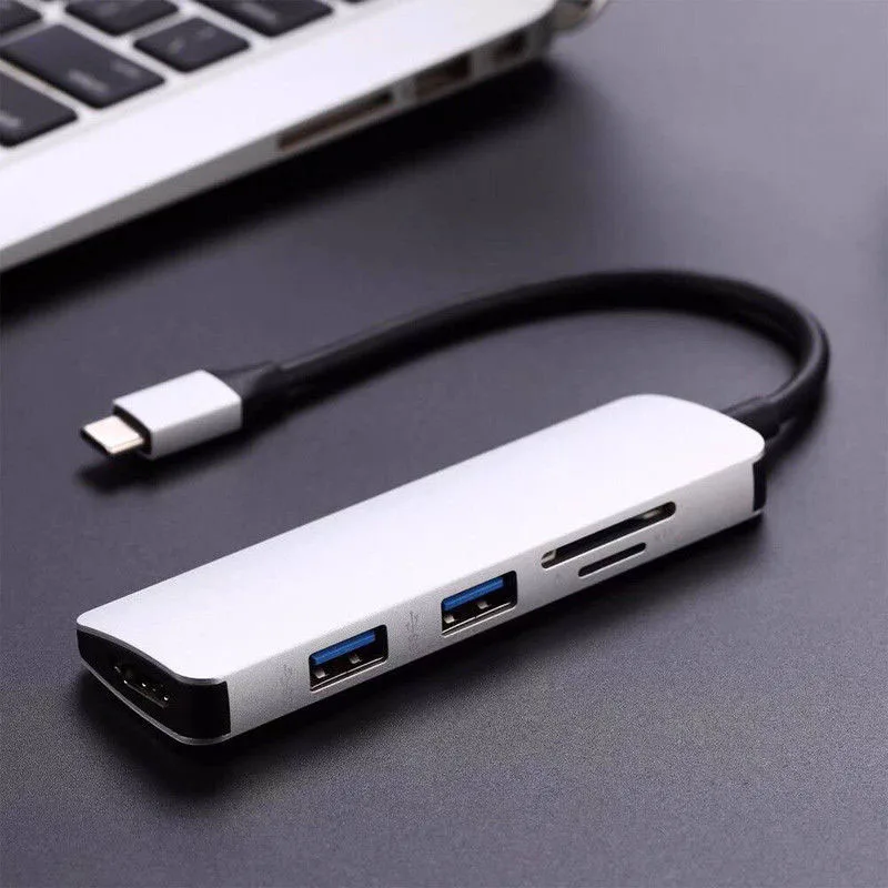 5 в 1 Type-C концентратор USB-C к 4K HDMI USB 3 0 SD TF кардридер адаптер для MacBook HSJ-19 |