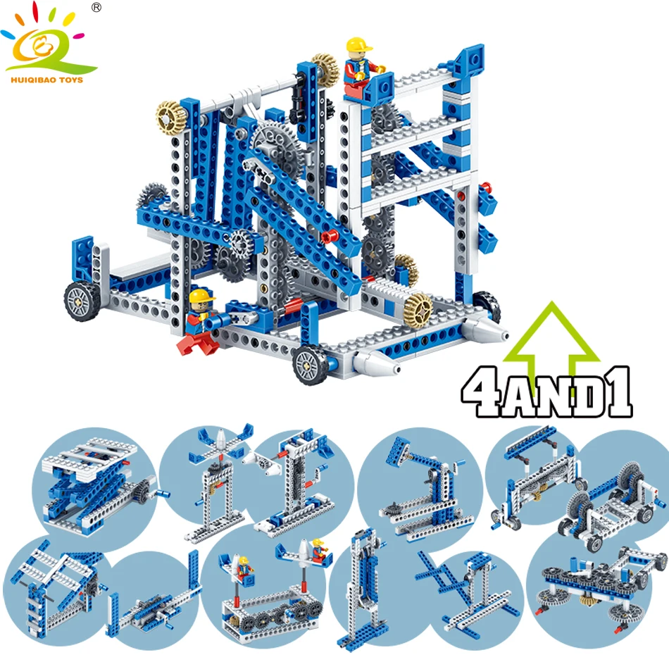 

354pcs 4in1 Inventor Engineering Truck Building Blocks Compatible legoingly Technic Construction set DIY Brick Toys For children
