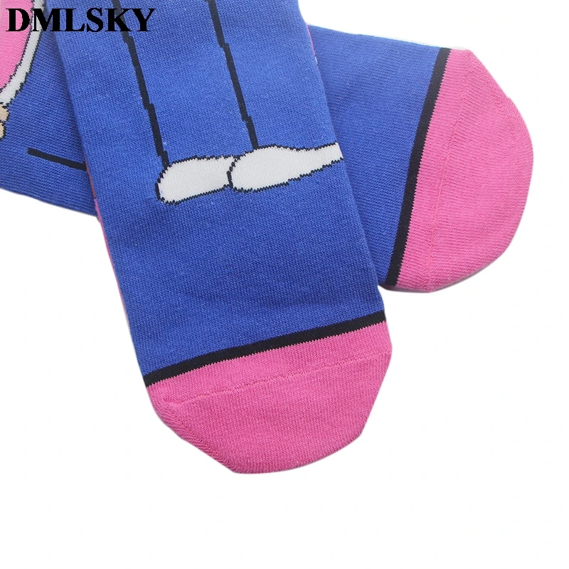 DMLSKY забавные Женские носочки мужские модные хлопковые носки с 3D принтом носки с героями мультфильмов новинка носки M3724