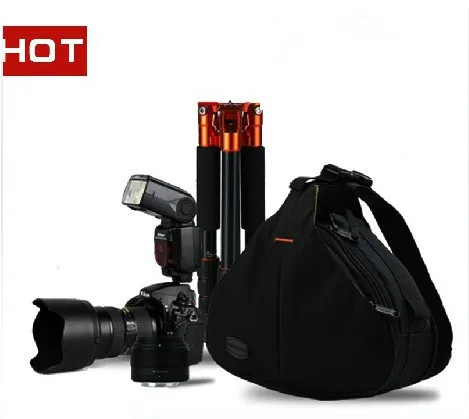 Digital Camera Triangle Messenger Bag For Nikon D90 Canon 5D3 +Rain Cover B240 | Электроника