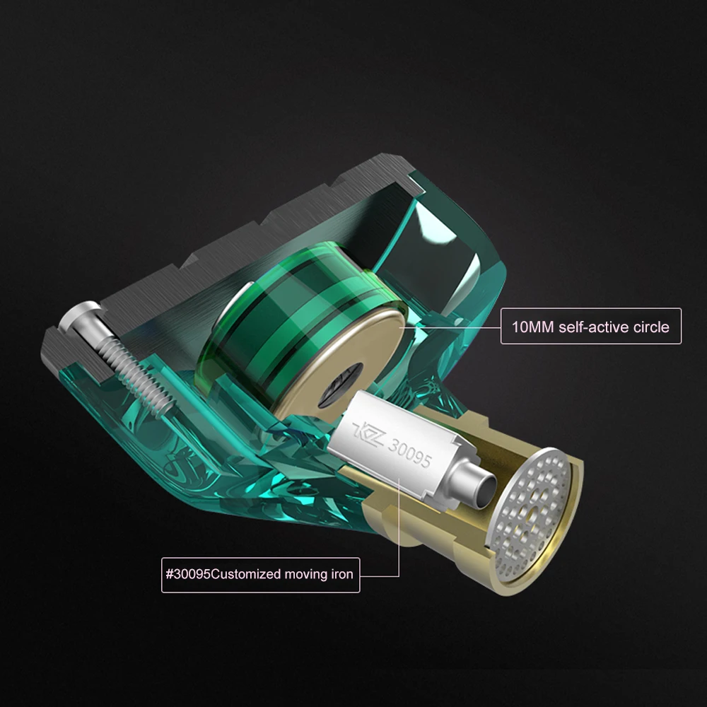 New KZ ZSN 1DD+1BA Armature Dual Driver Earphone Detachable In Ear Audio Monitors Noise Isolating HiFi Music Sports Earbuds