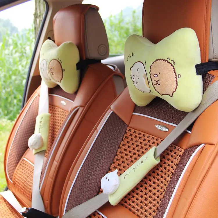 2 вида цветов Сумико гураши мультфильм Плюшевые творческих мягкие Ремень безопасности Обложка подголовник автомобиля подушка в форме
