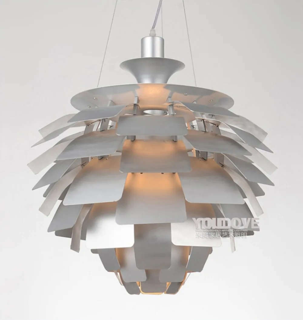 Nordic Modern Pine Cone Pendant Lights Fixture Denmark White Silver Nordic Modern Pine Cone Pendant Lights Fixture Denmark White Silver Artichoke Lamps Home Indoor Lighting Aluminium D60cm 48cm In From
