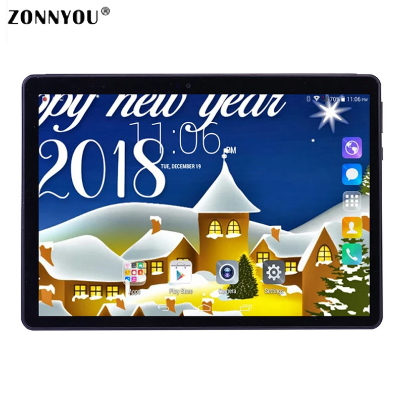 

10.1 inch Android 7.0 3G Phone Call Tablet PC 4GB 64GB Built-in 3G Octa Core 1.5GHz OTG WiFi Bluetooth GPS (Black)