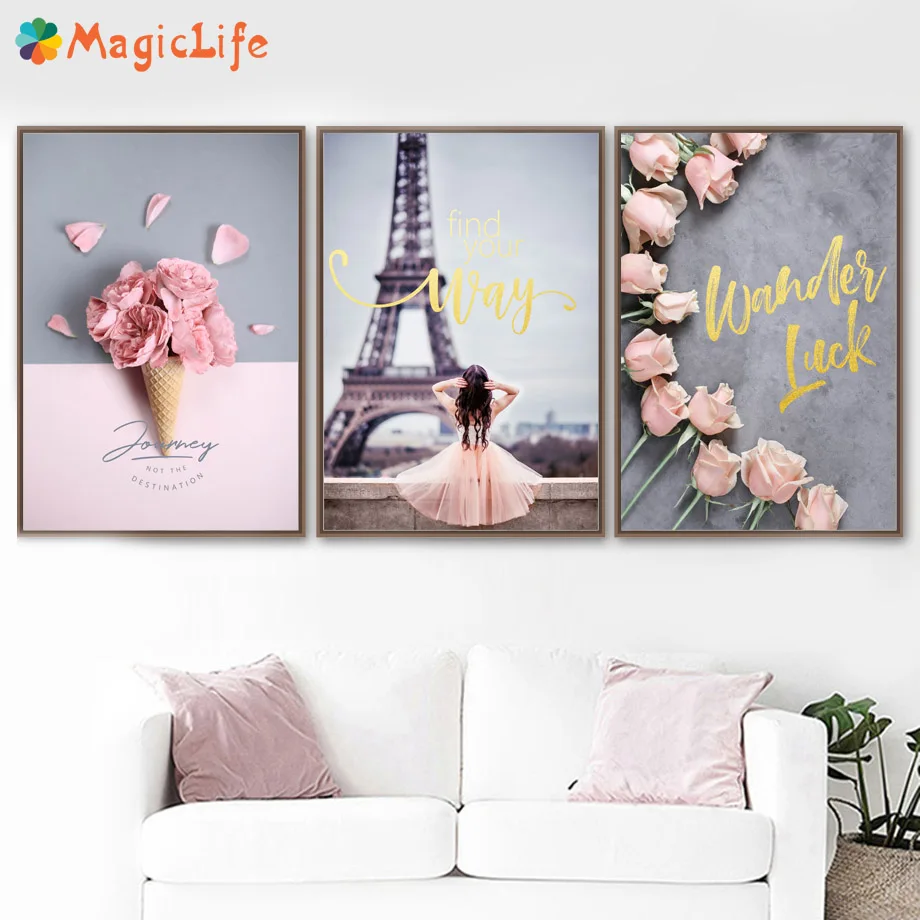 

Flower Street Landscape Canvas Painting Nordic Posters And Prints Black White Wall Pictures For Living Room Art Prints Unframed