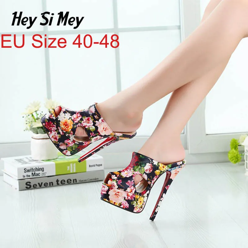 

Large Size 40-48 Women pumps new Spring Autumn Peep Toe Thin Heelshigh heels platform shoes red bottom high heels Women shoes