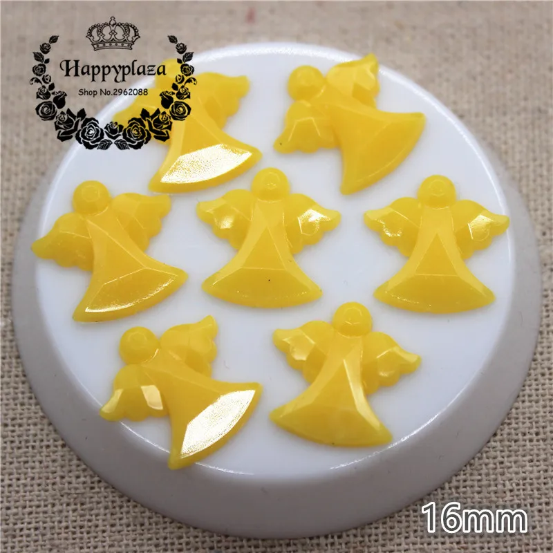 100 шт 16 мм милый белый/желтый акриловый Ангел подходит для детского душа украшения первый день рождения сувениры DIY