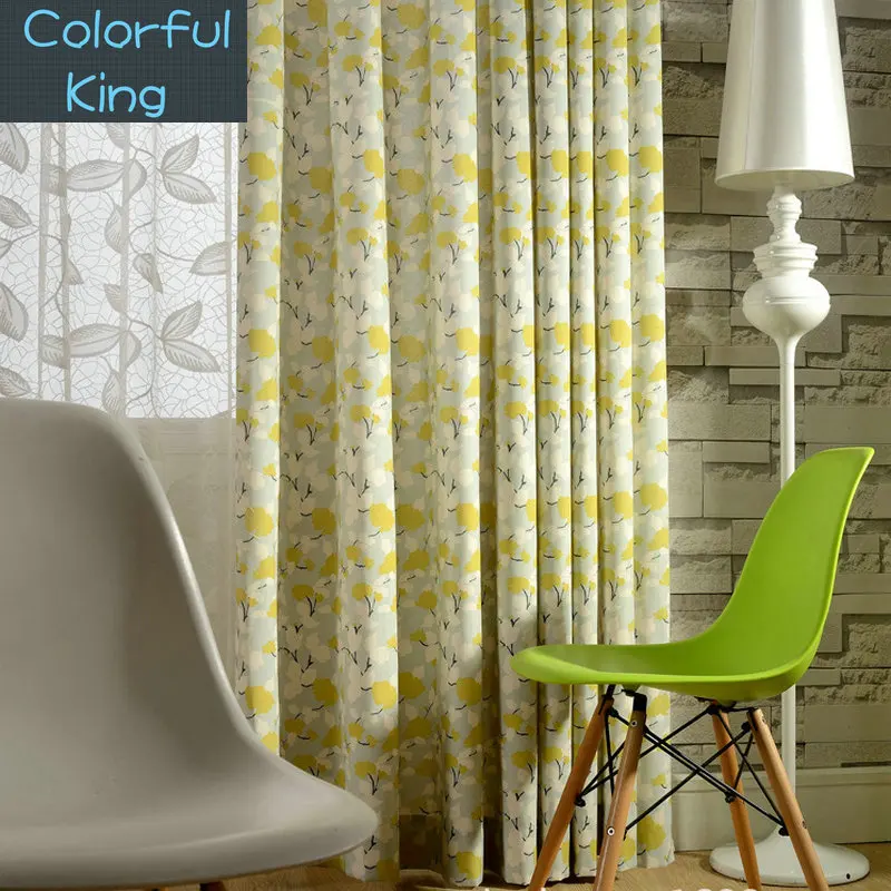 

Leaves Pattern Window Curtains Blackout for Living Room Kitchen Bedroom Treatment Green Blue Elephant Flowers Drapes