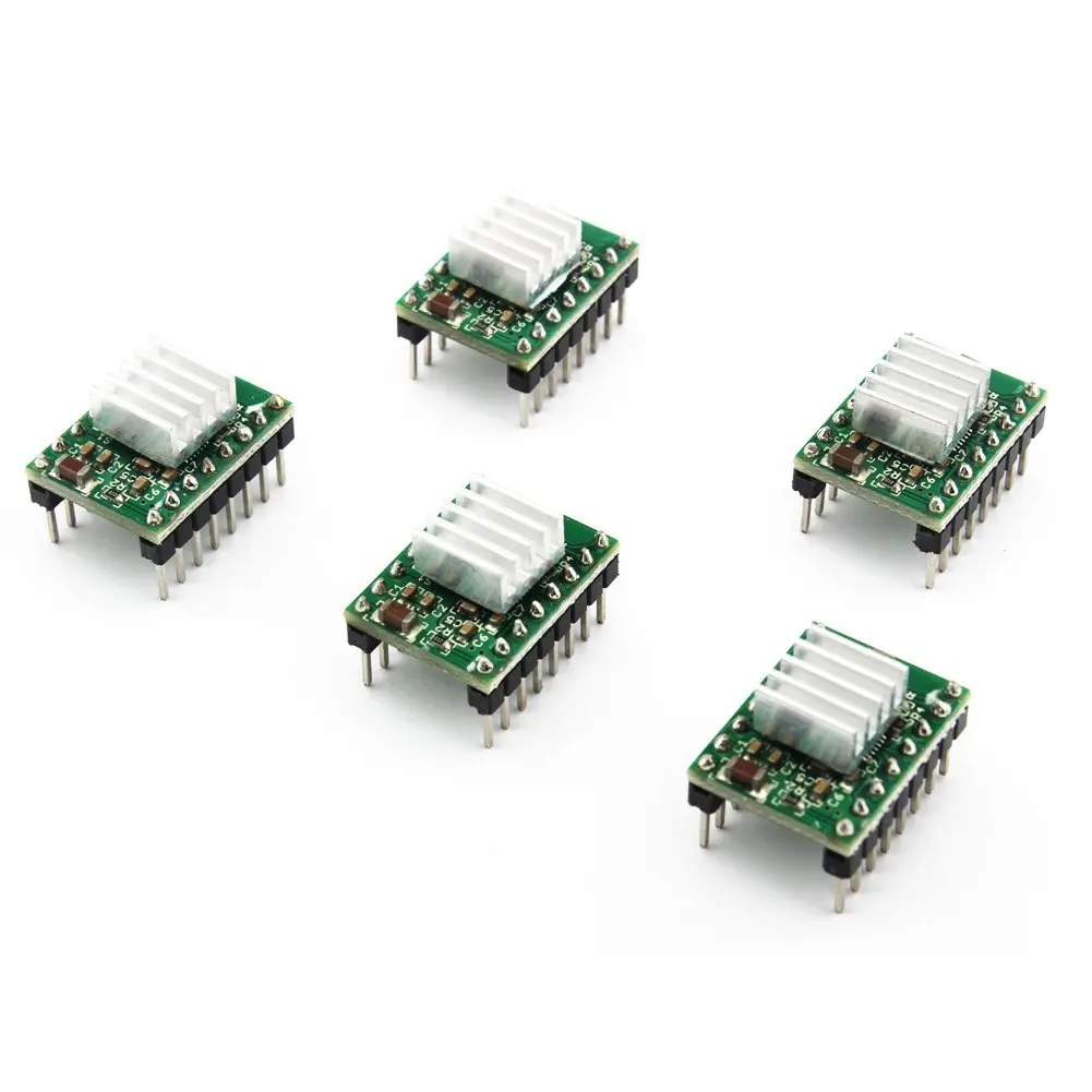 

A4988 Compatible Stepper StepStick Motor Diver Module with Heat Sink for 3D Printer (Pack of 5pcs)