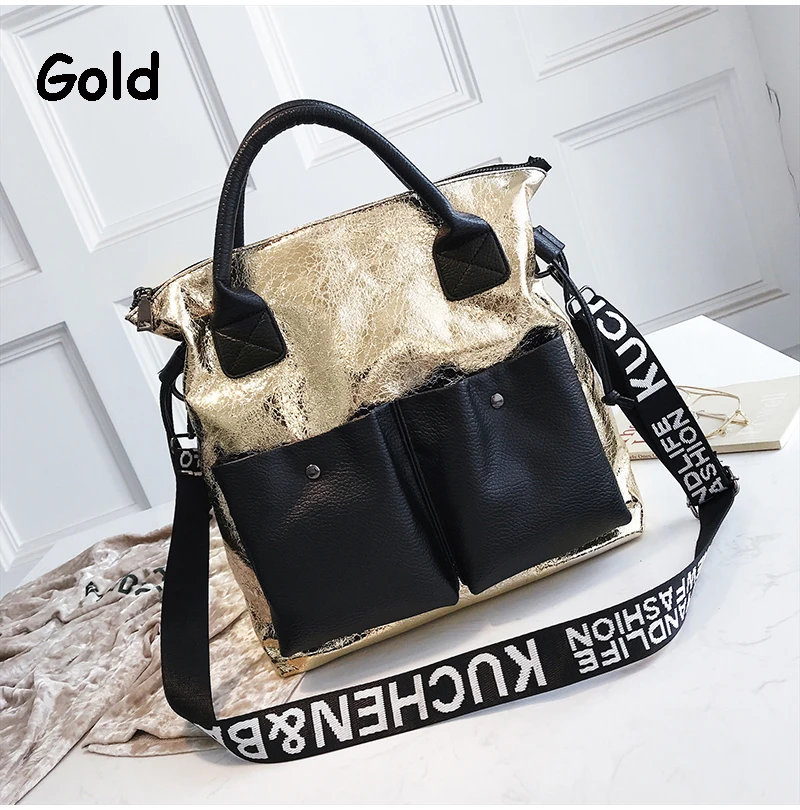 Fried Crack Pattern Leather Ladies Handbag New Large Women Bags Casual Totes Women Shopping Bags Girls Female Shoulder Bags