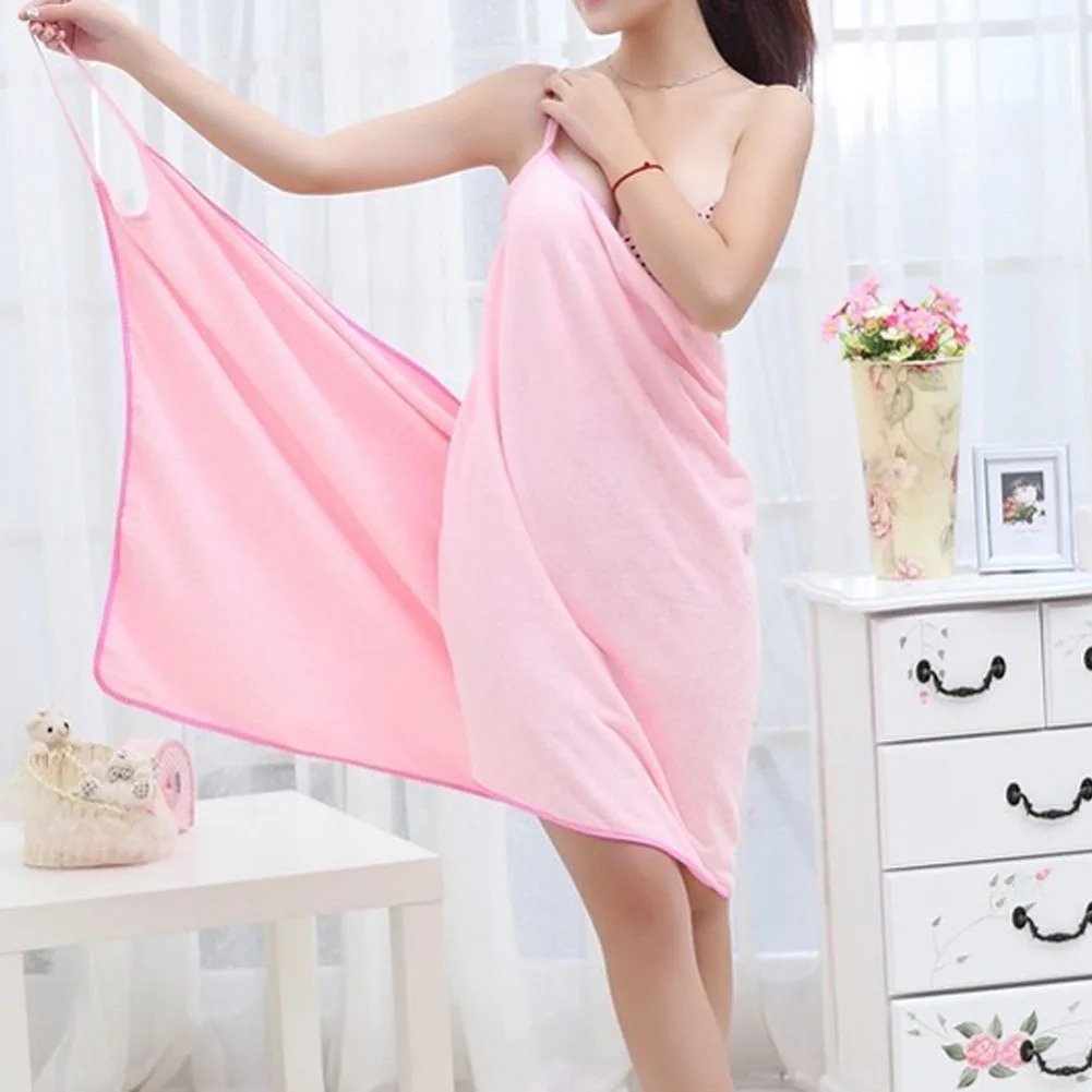 Bath Towels Fashion Lady Girls Wearable Fast Drying Magic Bath Towel Beach Spa Bathrobes Bath Skirt - Цвет: Розовый