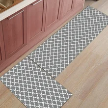 Геометрические серые и белые решетки 2 шт. коврик на кухню коврики для входной двери аксессуары для ванной комнаты Набор сапог скребок для обуви пол