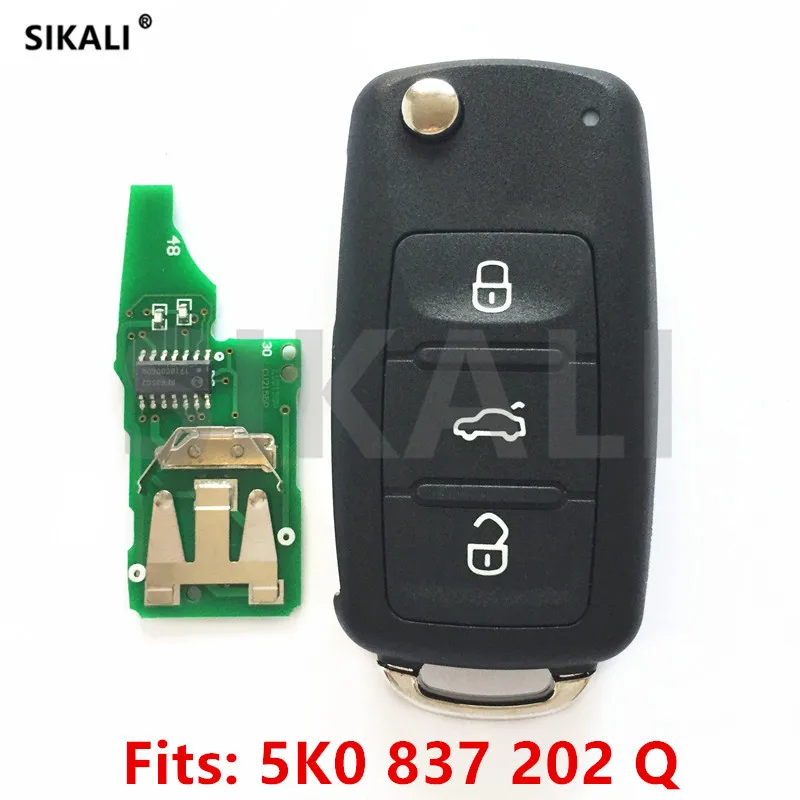 SIKALI Car Remote Key for 5K0837202Q for VW/VolksWagen Beetle/Caddy/Eos/Golf/Jetta/Polo/Scirocco/Tiguan/Touran/UP 2009