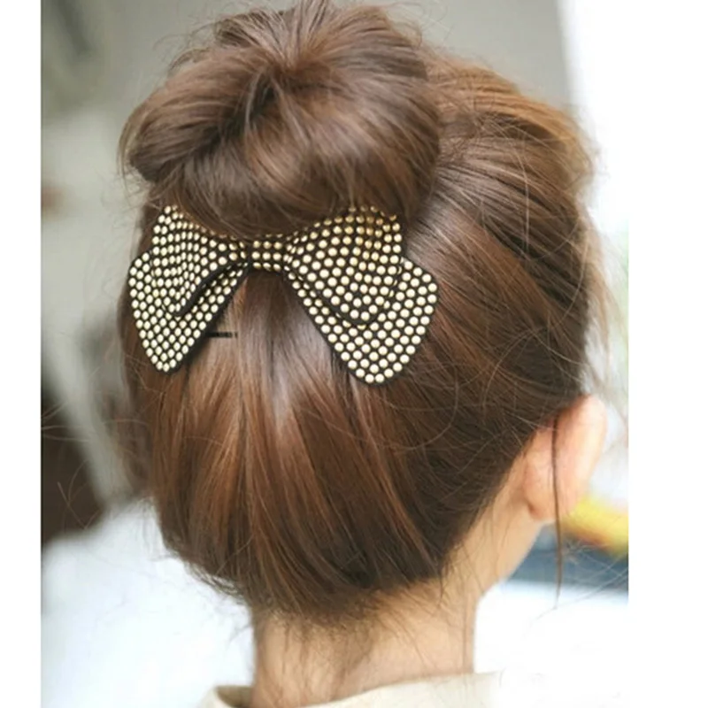 Новые модные 1 шт., галстук-бабочку шпилька для Для женщин девочек очаровательной укладки волос аксессуары 4 вида цветов