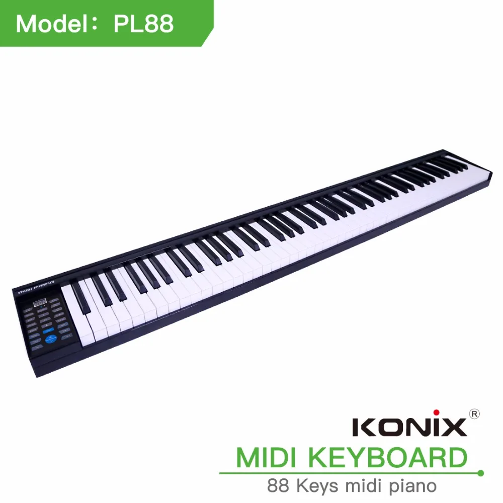 Portable Electronic Piano 88 Keys Midi Keyboard With Midi Light For