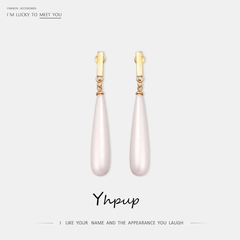

Yhpup OL Vintage Elegant Long Big Simulated Pearl Statement Drop Earrings Gold Romantic Charm Earrings Women Wedding Party Gift