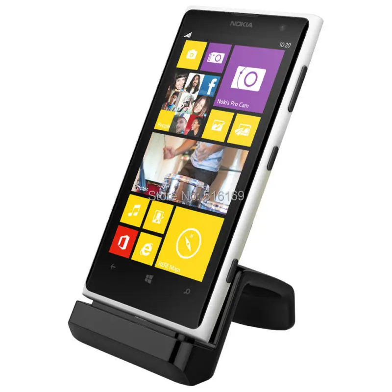 Negro Escritorio Estación De Carga Dock Stand Micro Usb Para Microsoft Lumia 640 Xl