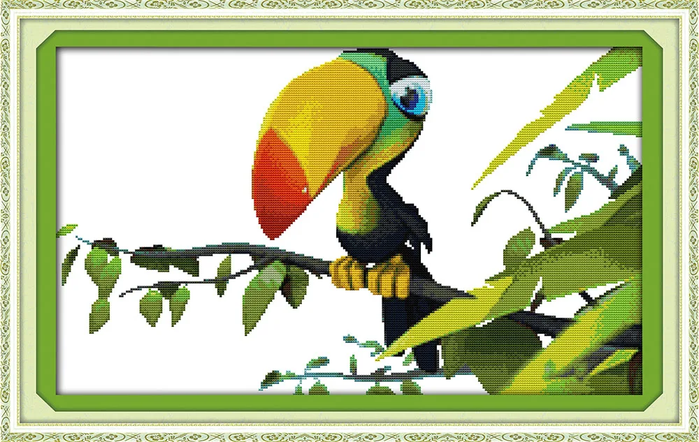 

The long-beaked bird (2) cross stitch kits DMC Animal 14ct white 11ct print embroidery DIY handmade needlework wall home decor