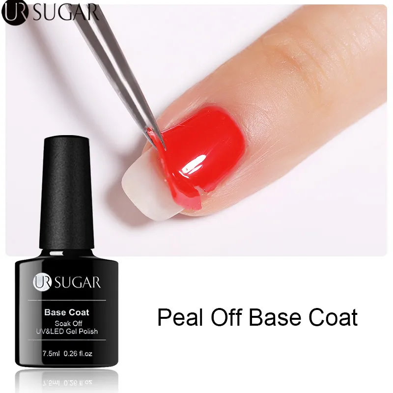  UR SUGAR 7.5ml Peel Off Gel Nail Base Coat No Need Remover Water Soak Off Long Lasting Gel Varnish 