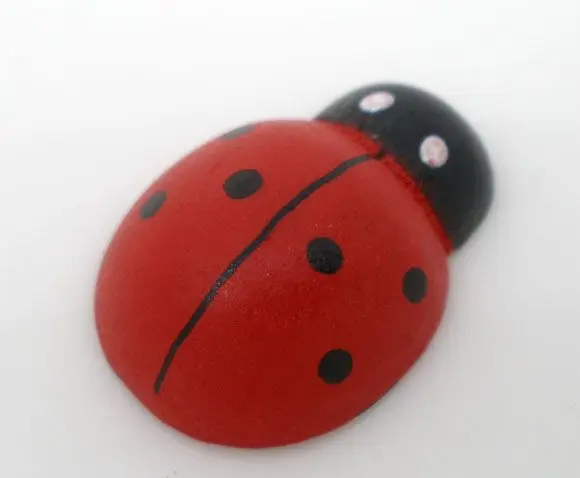 

Painted Wood Ladybug Craft Ornament for Scrapbooking 19x13mm,100PCs