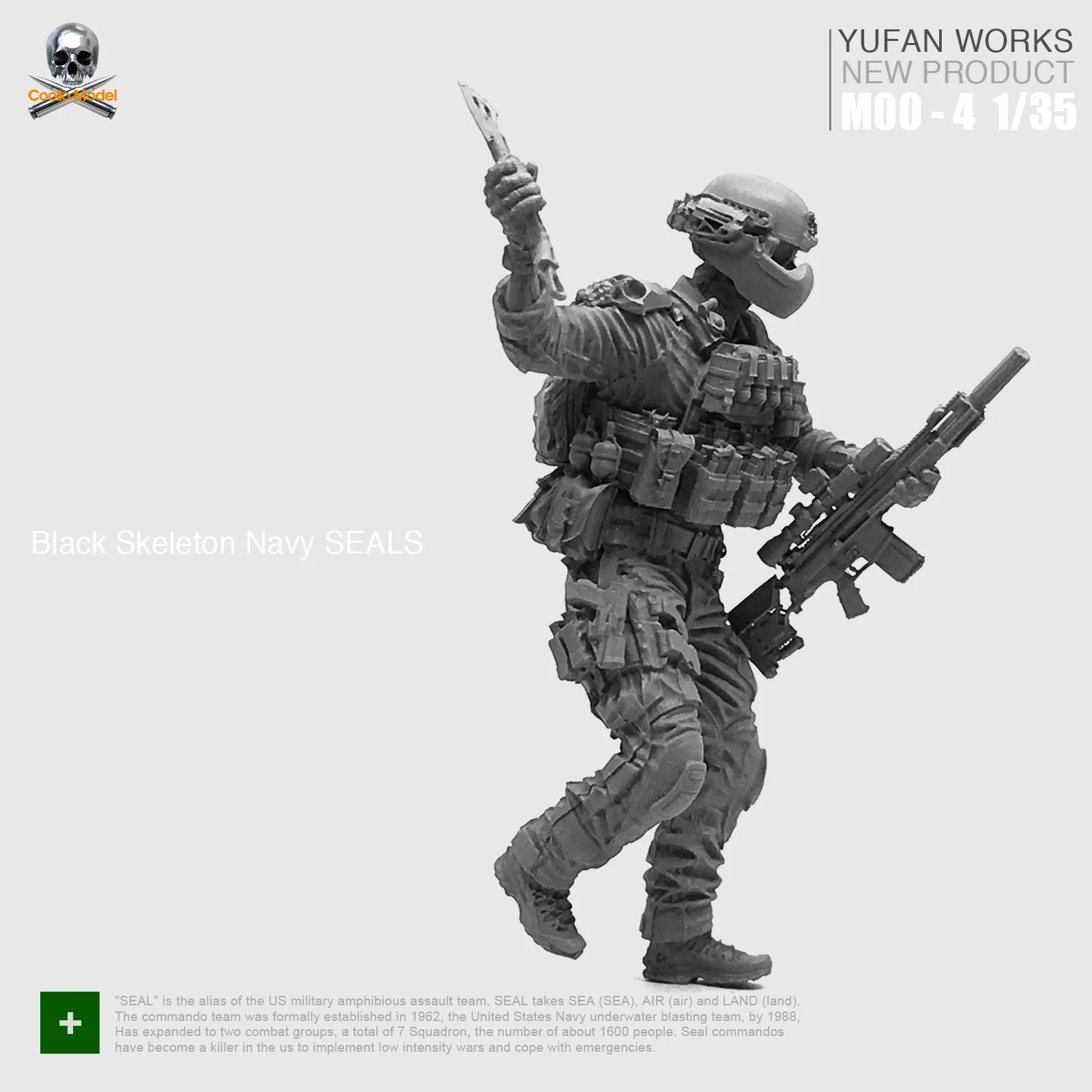 1/35 Смола Солдат США черный скелет темно-синие уплотнения MOO-04 | Игрушки и хобби
