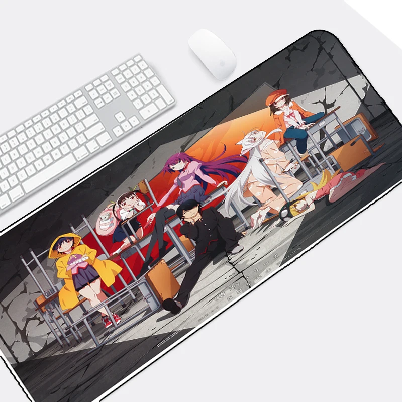 

LaumansLarge Big Size 400x900MM and 300x800MM Table MatHot Anime Bakemonogatari Oshino Shinobu Mousepad Pc Game Gaming Mats