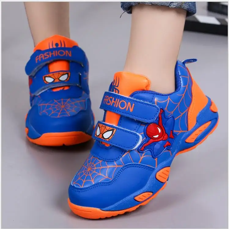 

New cartoon Spider-man children casual shoes running shoes soft an-ti slip sneakers for boy Korean fashion superman sports shoes