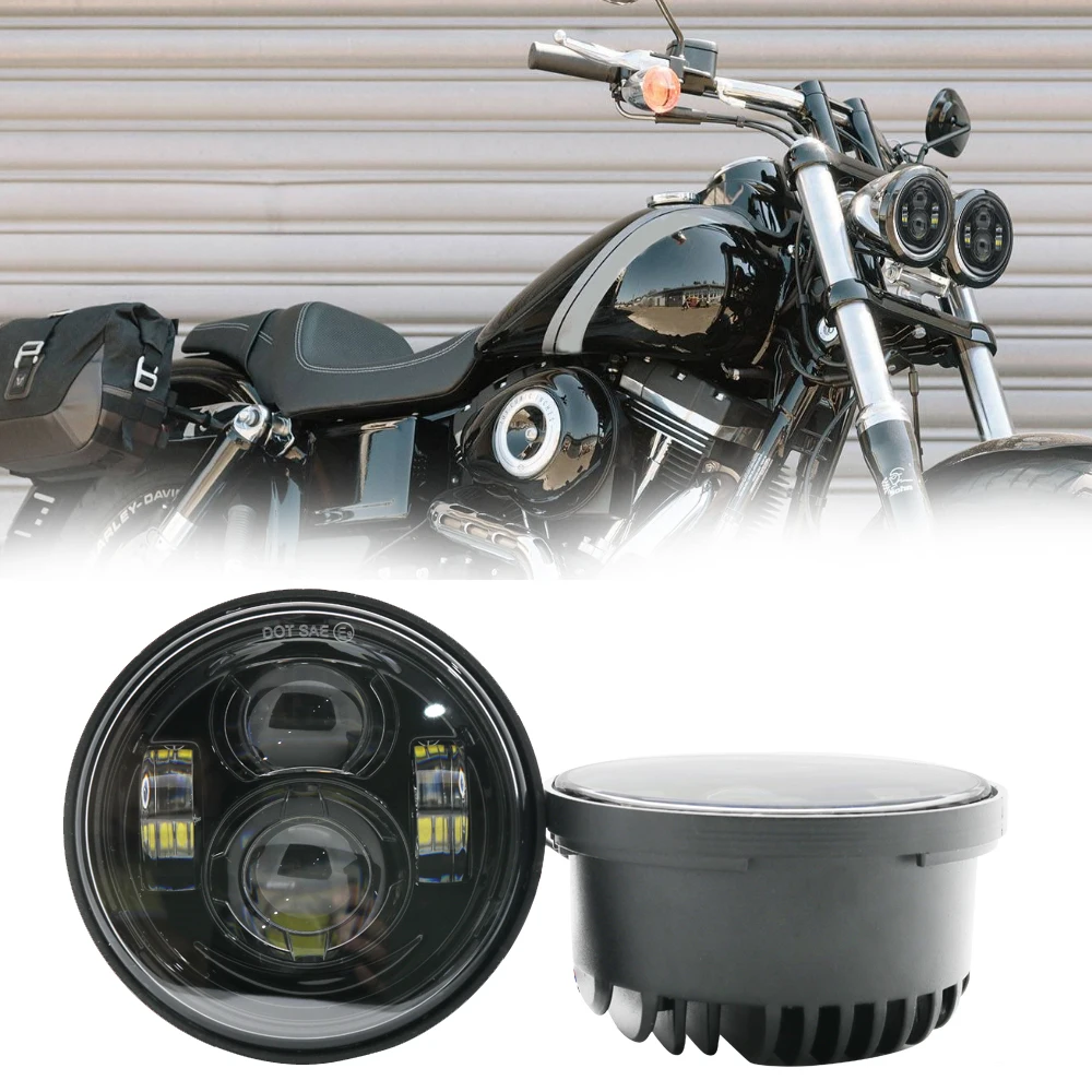 Светодиодный мотоциклетный головной фонарь лампа для скутера проектора Fatbob