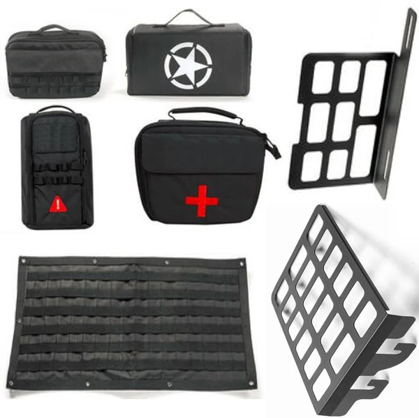 

New Rear Trunk Cargo Holder Storage Stowing Tidying Tools Bag First Aid Nets Steel Nylon For Jeep Wrangler 07 Up Free Shipping
