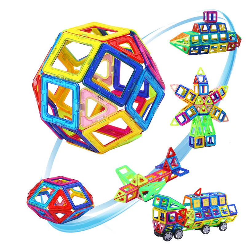 Брендовый Мини Магнитный конструктор, набор для строительства, модель и строительные игрушки 164 шт.-64 шт., пластиковые магнитные блоки, развивающие игрушки для детей