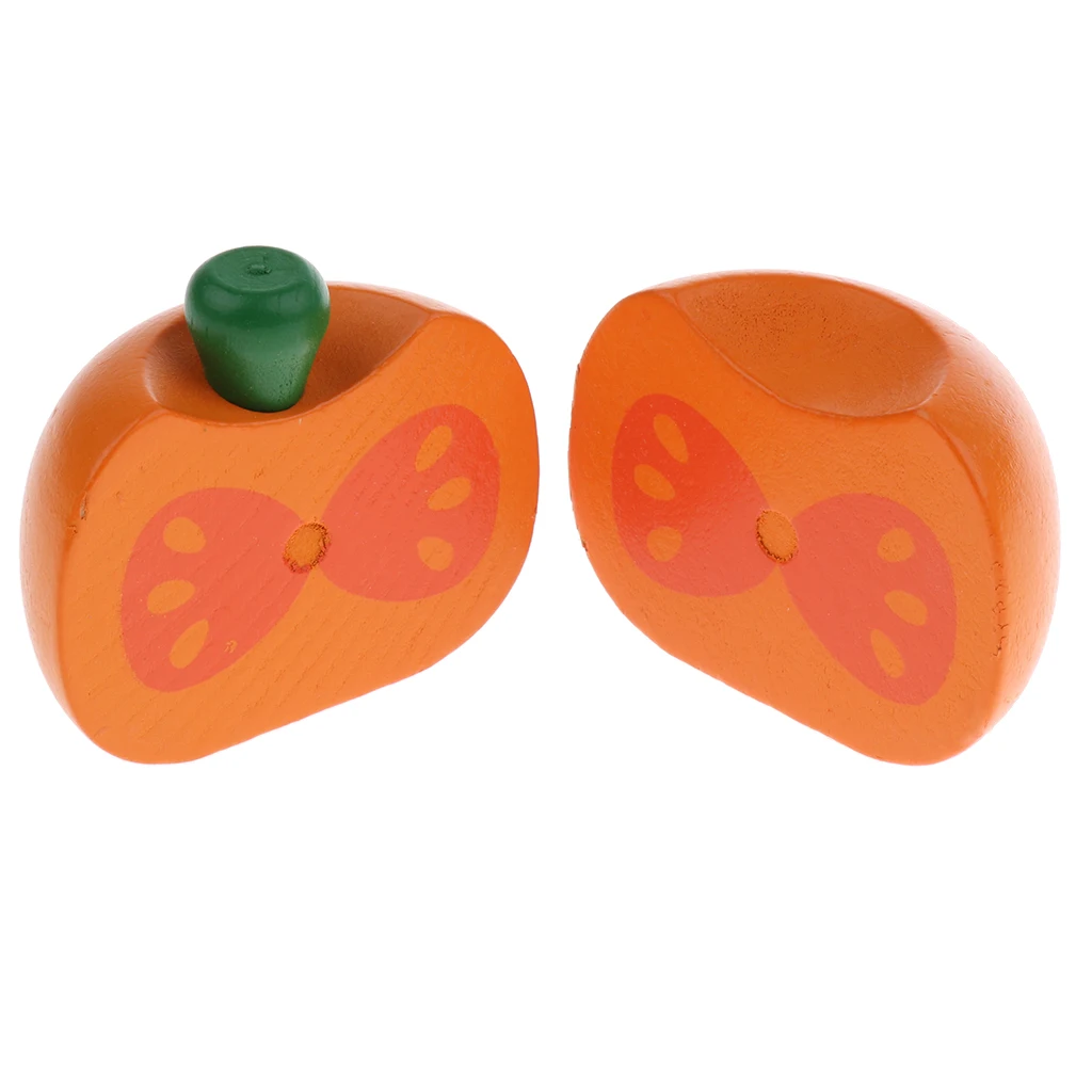 Simualtion деревянный магнит соединенный овощи/фрукты/морская еда резки детей/детский Дошкольный кухня ролевые игры игрушки - Цвет: Pumpkin