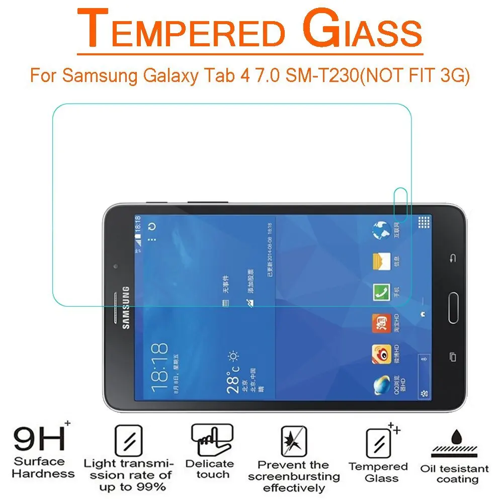 Для Samsung Galaxy Tab 4 7 0 T230 T231 дюймов Защитная пленка для экрана из закаленного стекла