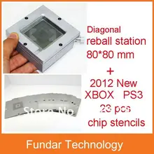 80 мм диагональная установка для перепайки чипа на печатной плате с 23 шт. 80x80 мм xbox PS3 трафаретов BGA реболлинг набор инструментов