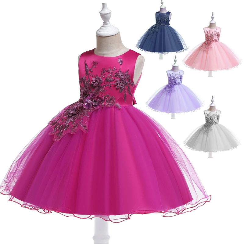 

Summer Infant Kids Dress for Girls Children Lace Flower Girls Party Wedding Dress Elegant Princess Dress 2-10 Years